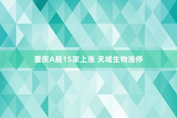 重庆A股15家上涨 天域生物涨停